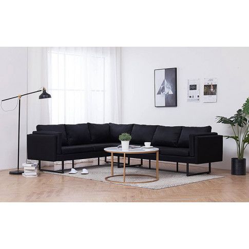 Szczegółowe zdjęcie nr 9 produktu Przestronna sofa narożna Miva - czarna