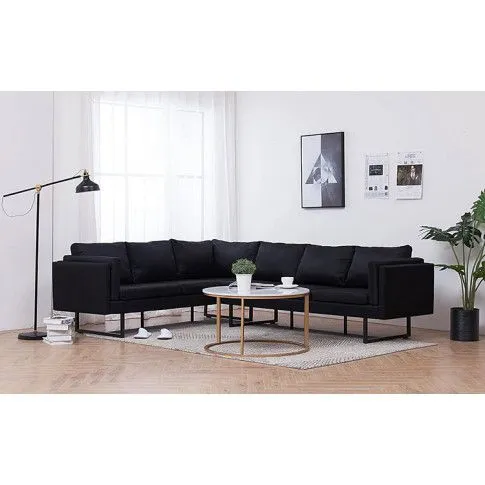 Szczegółowe zdjęcie nr 9 produktu Przestronna sofa narożna Selwa - czarna