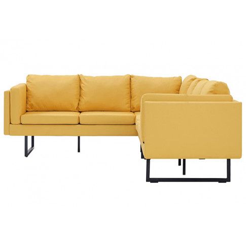 Zdjęcie przestronna żółta sofa narożna do salonu Miva - sklep Edinos.pl