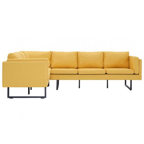 Szczegółowe zdjęcie nr 5 produktu Przestronna sofa narożna Miva - żółta