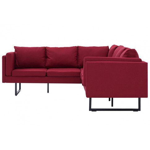 Fotografia Przestronna sofa narożna Miva - czerwona z kategorii Narożniki