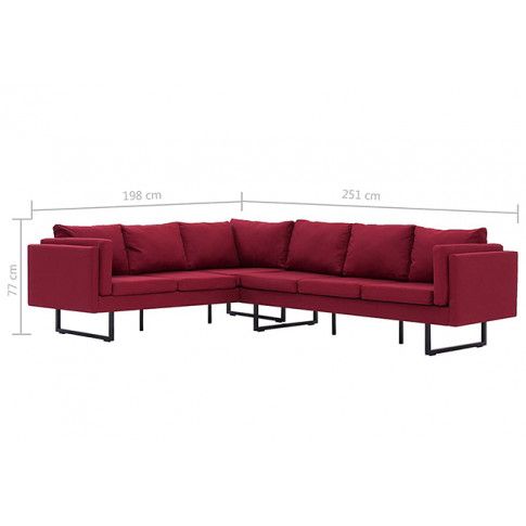 Szczegółowe zdjęcie nr 6 produktu Przestronna sofa narożna Miva - czerwona
