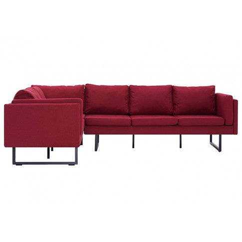 Szczegółowe zdjęcie nr 7 produktu Przestronna sofa narożna Miva - czerwona