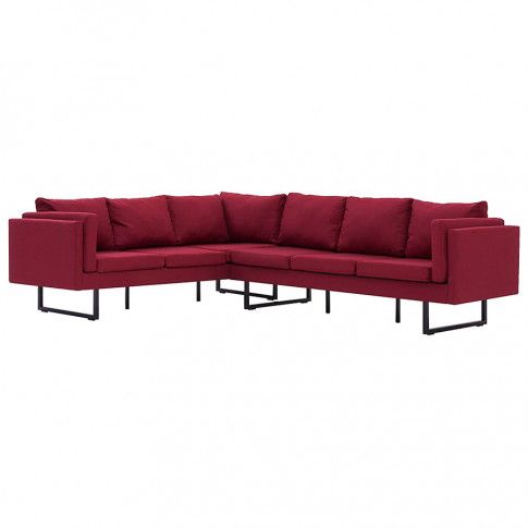 Zdjęcie produktu Przestronna sofa narożna Miva - czerwona.