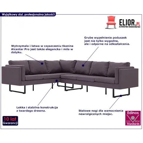Szczegółowe zdjęcie nr 8 produktu Przestronna sofa narożna Selwa - taupe