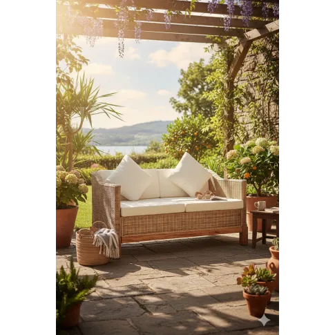 Fotografia Sofa Otma 2B dwusobowa - naturalny rattan z kategorii Wypoczynki