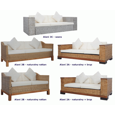 Szczegółowe zdjęcie nr 7 produktu Sofa trzyosobowa Otma 3B - naturalny rattan