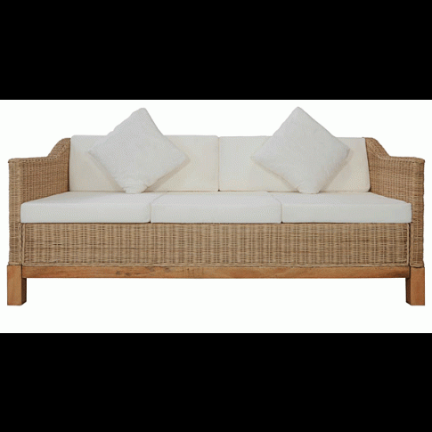 Fotografia Sofa trzyosobowa Otma 3B - naturalny rattan z kategorii Wypoczynki