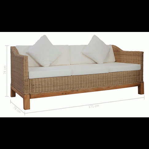 Szczegółowe zdjęcie nr 5 produktu Sofa trzyosobowa Otma 3B - naturalny rattan