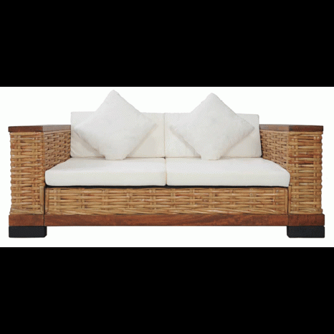 Fotografia Sofa Otma 2A dwuosobowa - rattan + brąz z kategorii Wypoczynki