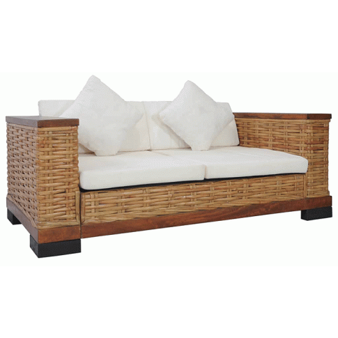 Zdjęcie produktu Sofa Otma 2A dwuosobowa - rattan + brąz.