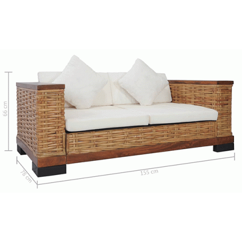 Szczegółowe zdjęcie nr 8 produktu Sofa Otma 2A dwuosobowa - rattan + brąz