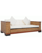 Sofa Alani 3A trzyosobowa - rattan + brąz w sklepie Edinos.pl