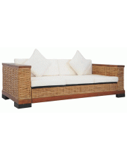 Sofa Alani 3A trzyosobowa - rattan + brąz w sklepie Edinos.pl