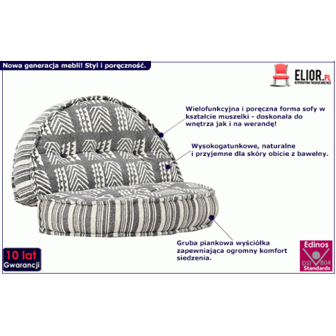 Zdjęcie nowoczesna materiałowa sofa Aurelo ciemnoszara | Edinos.pl
