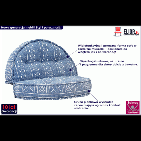 Zdjęcie nowoczesna materiałowa sofa Dina niebieska | Edinos.pl