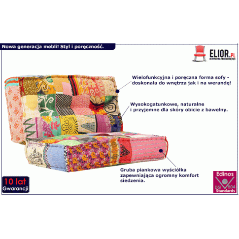 Fotografia Kwadratowa piankowa sofa Talos - patchwork z kategorii Kanapy i sofy