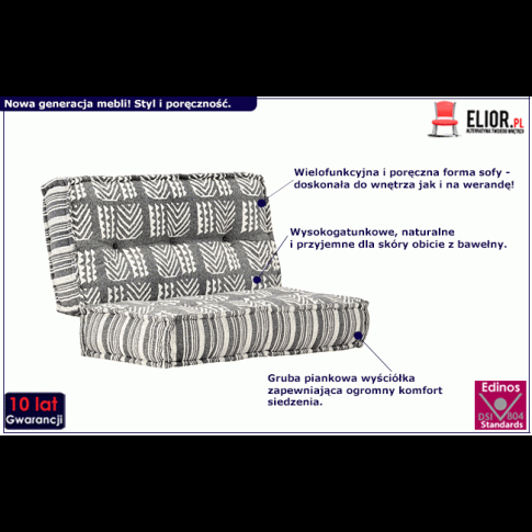 Zdjęcie kwadratowa piankowa sofa Noria ciemnoszara | Edinos.pl