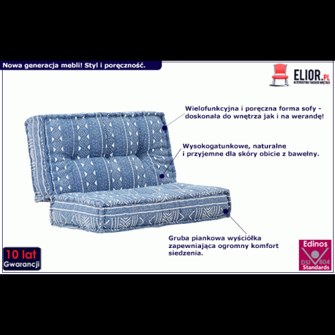Zdjęcie kwadratowa piankowa sofa Noria indygo | Edinos.pl