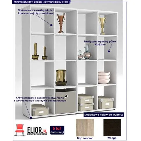 Fotografia Regał półki do salonu Cesaro 3X - wenge z kategorii Regały