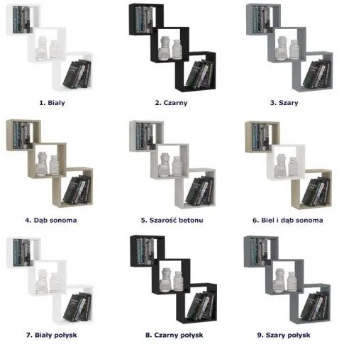 Szczegółowe zdjęcie nr 8 produktu Zestaw czarnych półek ściennych - Rivan