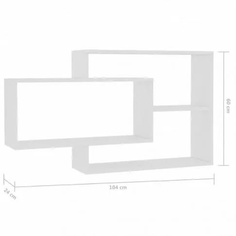 Szczegółowe zdjęcie nr 7 produktu Zestaw białych półek ściennych - Keira