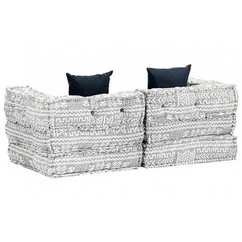 2-osobowa rozkładana szara sofa modułowa Demri 3D