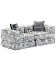 Dwuosobowa szara sofa modułowa - Demri 3D w sklepie Edinos.pl