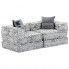 Dwuosobowa szara sofa modułowa - Demri 3D