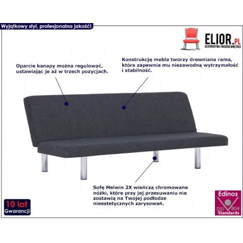 Fotografia Tapicerowana sofa Vanger 2X – ciemnoszara z kategorii Kanapy i sofy