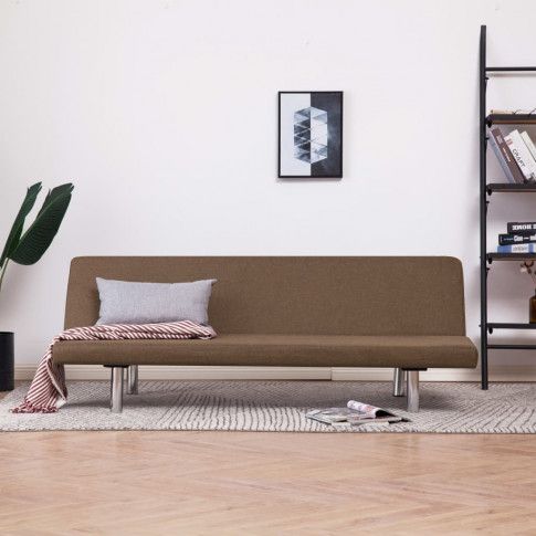 Szczegółowe zdjęcie nr 5 produktu Sofa minimalistyczna Melwin 2X – brązowa