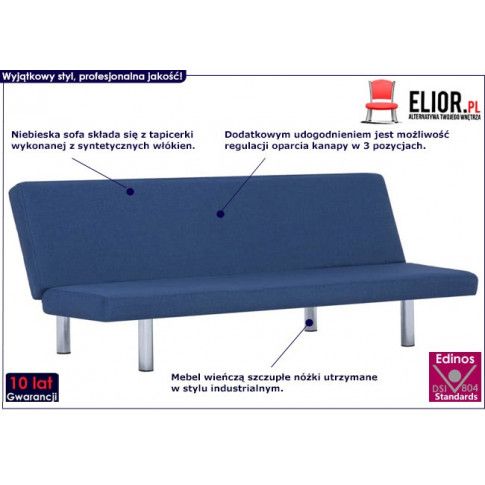 Fotografia Sofa minimalistyczna Melwin 2X – niebieska  z kategorii Kanapy i sofy