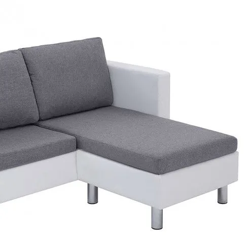 Zdjęcie atrakcyjna sofa Nario 4Q biało-jasnoszara - w sklepie Edinos.pl