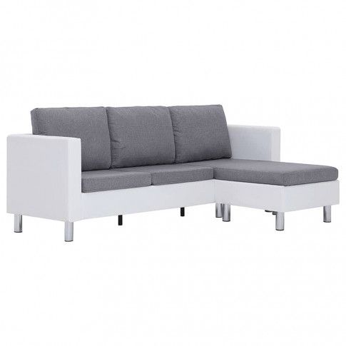 Zdjęcie produktu Atrakcyjna sofa Karlo 4Q z szezlongiem - biało-jasnoszara.