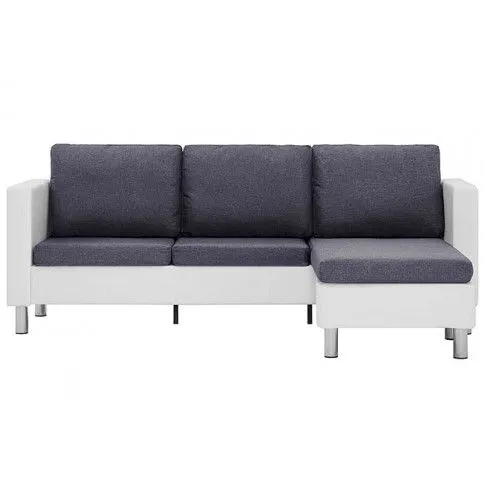 Szczegółowe zdjęcie nr 6 produktu Atrakcyjny narożnik z szezlongiem biało-ciemnoszary - Glomsti 4Qbiało-ciemnoszara