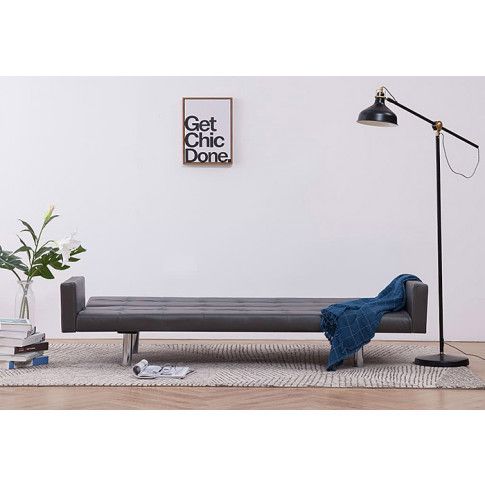 Szczegółowe zdjęcie nr 9 produktu Rozkładana sofa Nesma 2X z podłokietnikami - szara