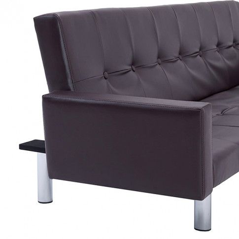 Szczegółowe zdjęcie nr 6 produktu Rozkładana sofa Nesma 2X z podłokietnikami -  brązowa