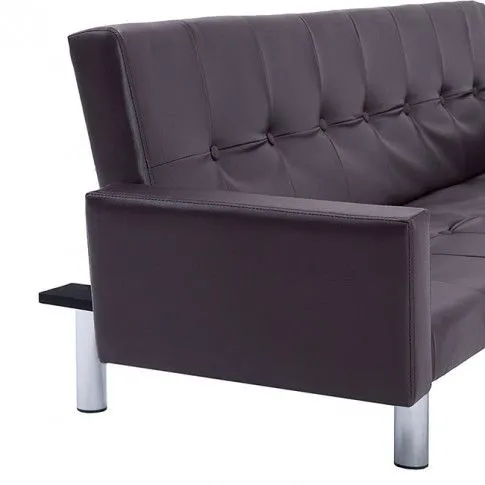 Szczegółowe zdjęcie nr 6 produktu Rozkładana sofa Enya 2X z podłokietnikami -  brązowa