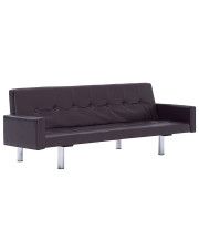 Rozkładana sofa Nesma 2X z podłokietnikami -  brązowa w sklepie Edinos.pl
