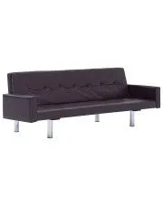 Rozkładana sofa Nesma 2X z podłokietnikami -  brązowa