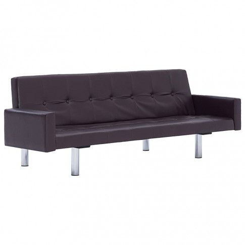 Zdjęcie produktu Rozkładana sofa Nesma 2X z podłokietnikami -  brązowa.