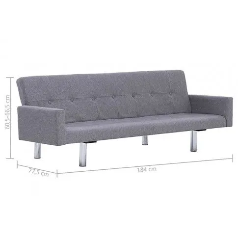 Fotografia Rozkładana sofa Enya  z podłokietnikami - jasnoszara z kategorii Kanapy i sofy