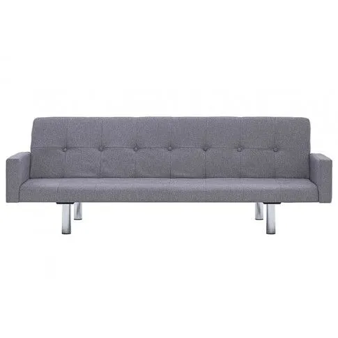 Szczegółowe zdjęcie nr 5 produktu Rozkładana sofa Enya  z podłokietnikami - jasnoszara