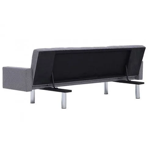 Szczegółowe zdjęcie nr 7 produktu Rozkładana sofa Enya  z podłokietnikami - jasnoszara