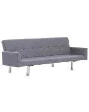 Rozkładana sofa Nesma  z podłokietnikami - jasnoszara