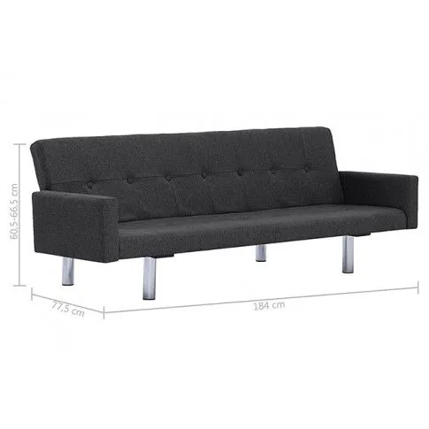 Szczegółowe zdjęcie nr 4 produktu Rozkładana sofa Nesma  z podłokietnikami - ciemnoszara