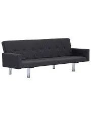 Rozkładana sofa Nesma  z podłokietnikami - ciemnoszara