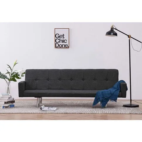 Szczegółowe zdjęcie nr 11 produktu Rozkładana sofa Enya  z podłokietnikami - ciemnoszara