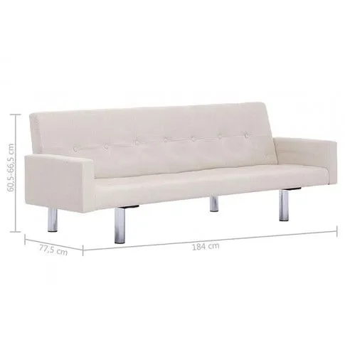 Fotografia Rozkładana sofa Enya  z podłokietnikami - kremowa z kategorii Kanapy i sofy
