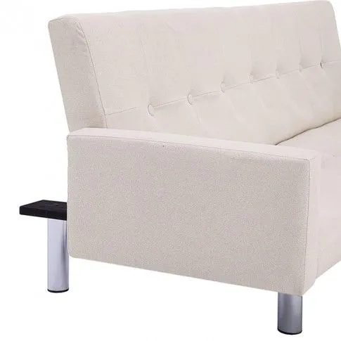 Szczegółowe zdjęcie nr 8 produktu Rozkładana sofa Nesma  z podłokietnikami - kremowa